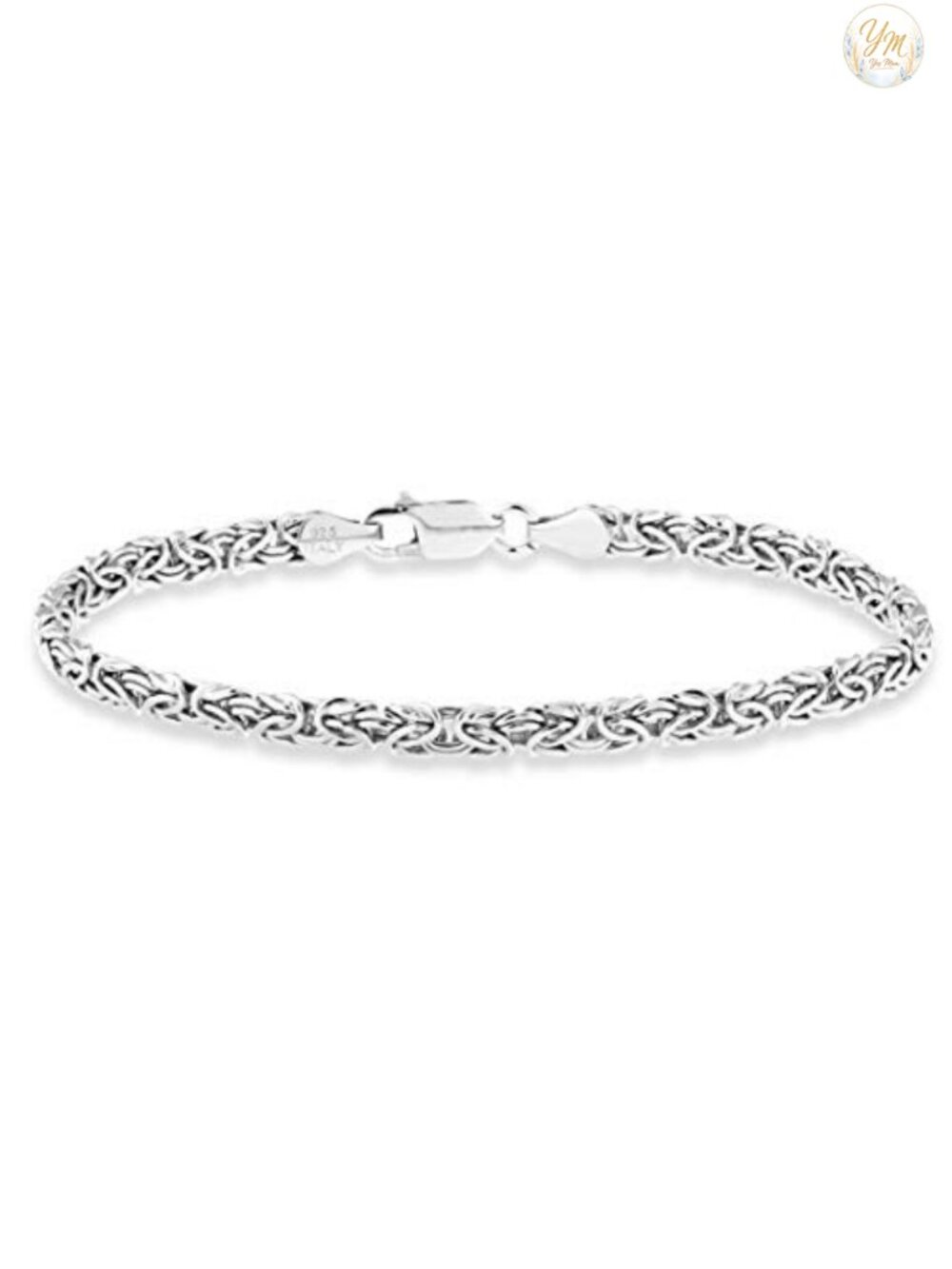 Italian 925 Sterling Silver 4mm Byzantine Anklet for Women
